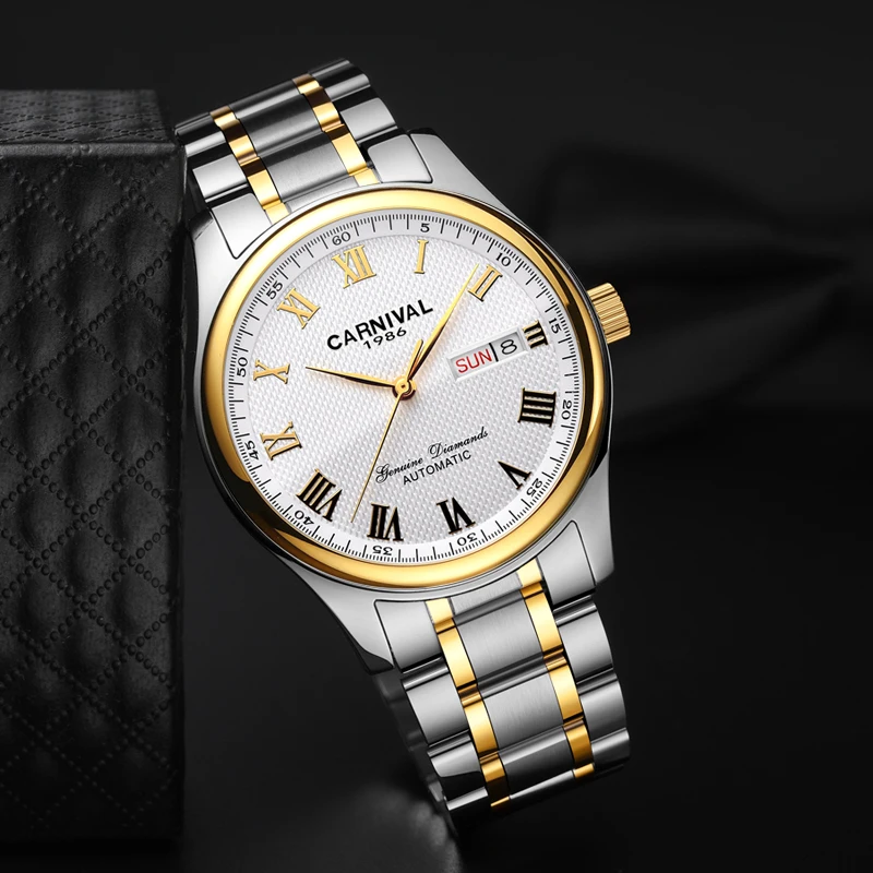 CARNIVAL мужские часы топ-бренд люкс календарь неделя простые из нержавеющей стали