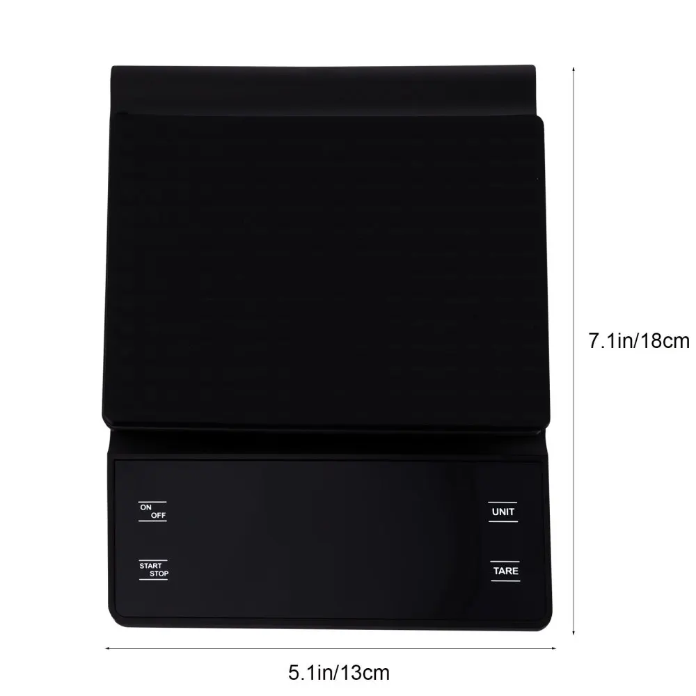 

3kg/0.1g Electronic Coffee Scale with Timer High Accuracy Digital Kitchen Scale Timer Coffee Weight Balance without Battery (Bla