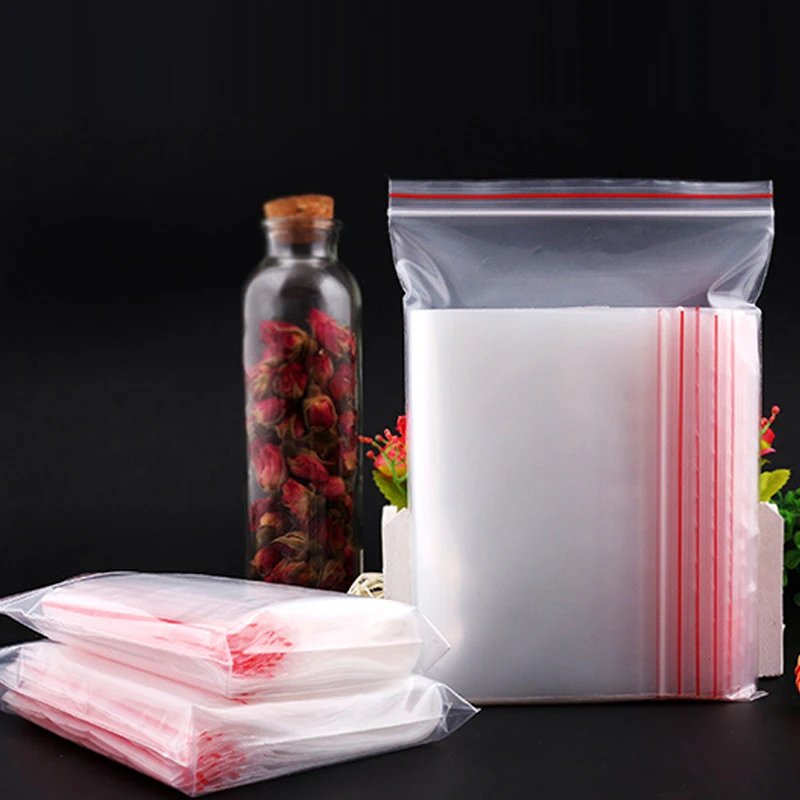 Seal Fresh Bag Self Adhesive Package Candy Sealed Food 100 Pcs Transparent Plastic Bags Storage | Дом и сад