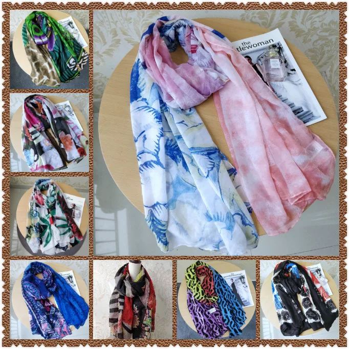 Испанские Роскошные шелковые шарфы Desigual для женщин шали большие квадратные