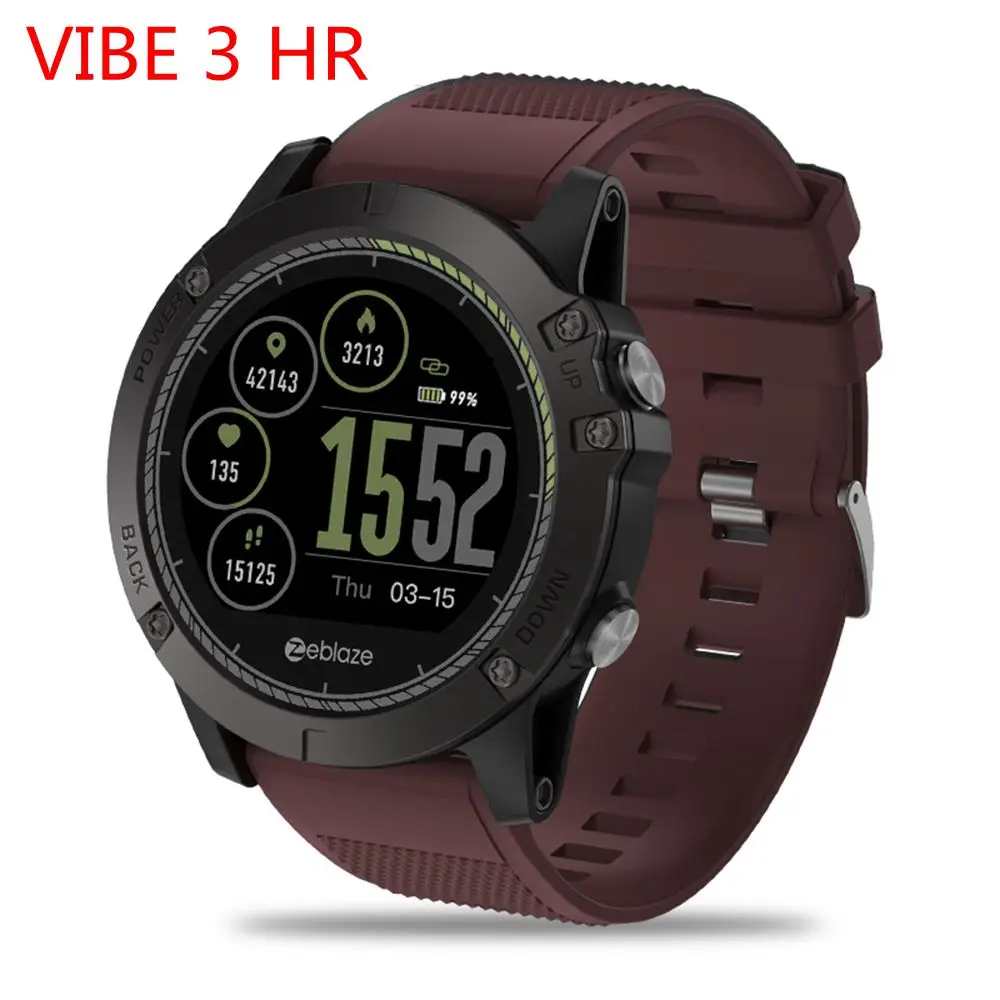 red VIBE 3 HR Zeblaze VIBE 3 ЭКГ Смарт часы мужские спортивные Шагомер монитор сна Поддержка 11 языков IP67 Smartwatch цветной дисплей Android IOS - Цвет: red VIBE 3 HR