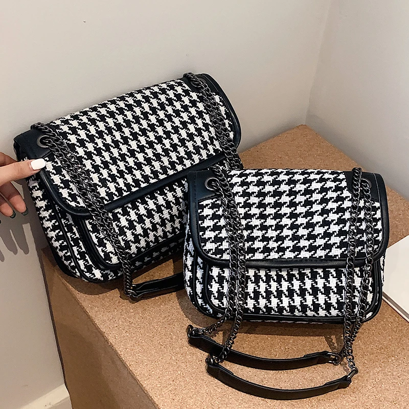 

Женская маленькая шерстяная сумка через плечо, модный дизайнерский саквояж на цепочке, повседневный тоут, мессенджер