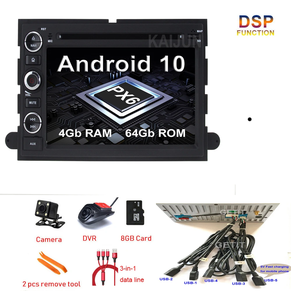DSP 64G PX6 Android 9 0 автомобильный dvd плеер Радио Стерео gps для Ford