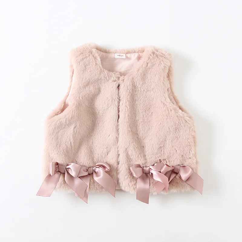 Детский жилет из искусственного меха Lotus зимняя одежда для маленьких девочек