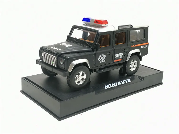 1:32 Высокая моделирования Land Defender Jeep полицейский автомобиль мальчик ребенок