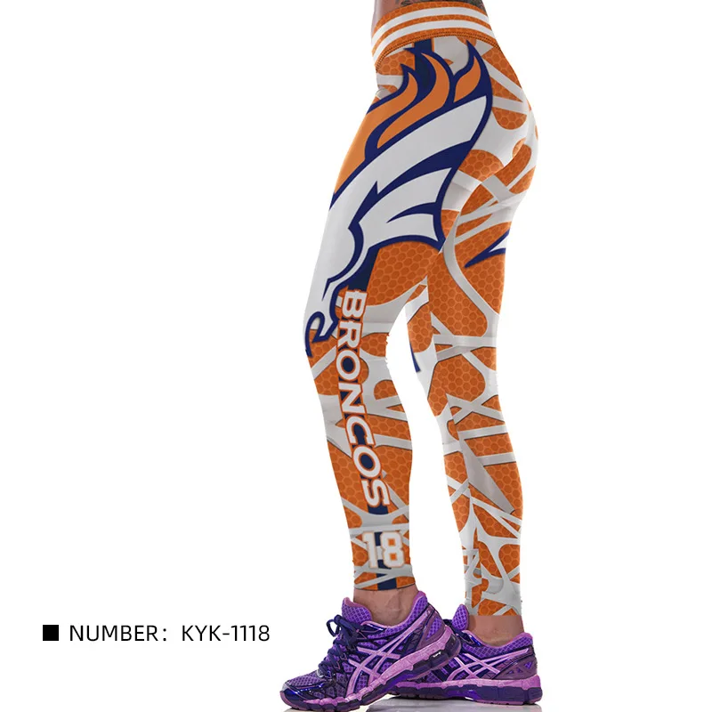 2020 New Running Fitness Pants European American Yoga Rugby Team Digital Printing Hip High Waist Sports Leggings | Спорт и