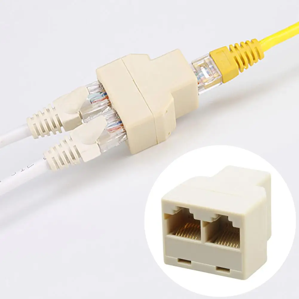 Сетевой разветвитель адаптер 1 к 2-Way Dual Female Cat6/5/5e RJ45 Lan Ethernet для ноутбука