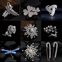 high quality bling bling cubic zirconia brooch pin luxury wedding brooches for women sweater coat jewelry accesorries scarf ring