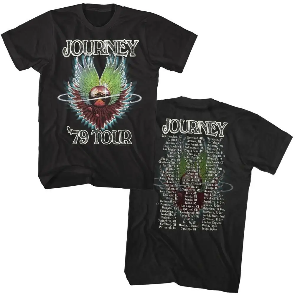 Мужская футболка Journey Evolution Tour List 1979 рок-группа Merch | одежда