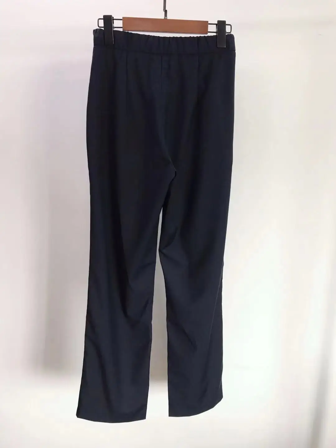 Женские брюки 2021 осень темно-синие 100% шерстяные свободные прямые с высокой