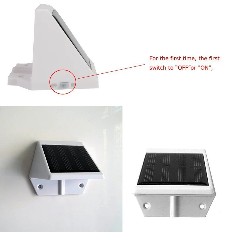 Уличный настенный треугольный светильник на солнечной батарее 4 светодиода для