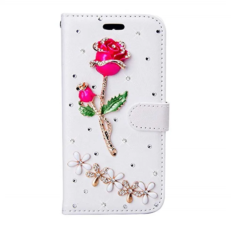 

Rose Wallet Case for IPhone 11 Pro X Xr Xs Max Women Bling Glitter Phone Bag Cover for IPhone 12 Pro Max mini 7 Plus 8 6S 6 SE2