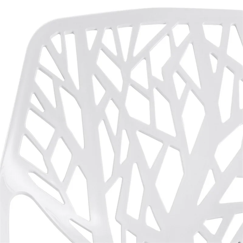 Набор из 4 столовых березовых саженцев несъемные боковые стулья нержавеющей