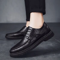 men genuine leather casual shoes male new fashion lace up footwear comfy outdoor walk men shoes brand office shoes man