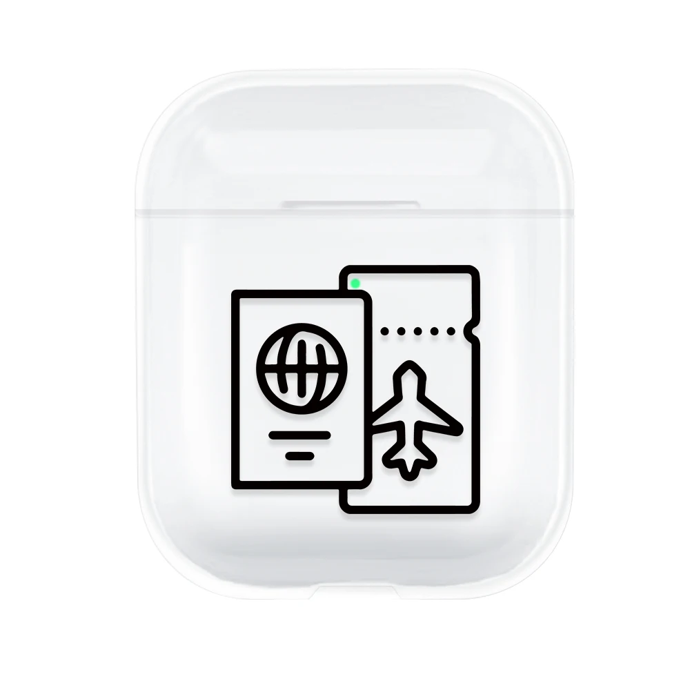 008 Жесткий прозрачный чехол для ПК, чехол для AirPods 1, 2, милые Мультяшные беспроводные наушники, зарядная коробка, чехол, сумка для Apple AirPods - Цвет: 008