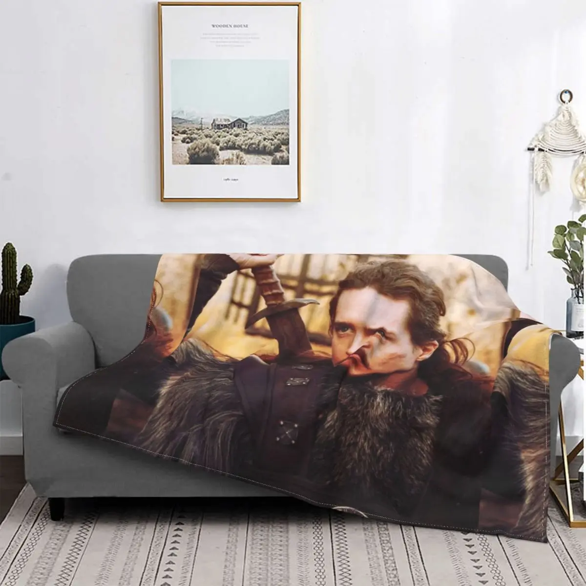 

Uhtred Of The Last Kingdom Vikings Blanket Velvet Spring Autumn Sword Portable Lightweight Thin Throw Blanket for Bed Couch