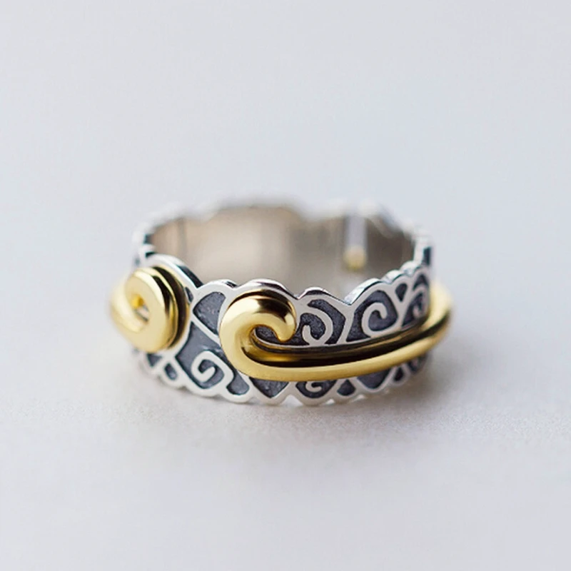 

Retro Mini Headband Silver Color Wild Fresh Temperament Personality Fashion Female Resizable Opening Rings SRI078