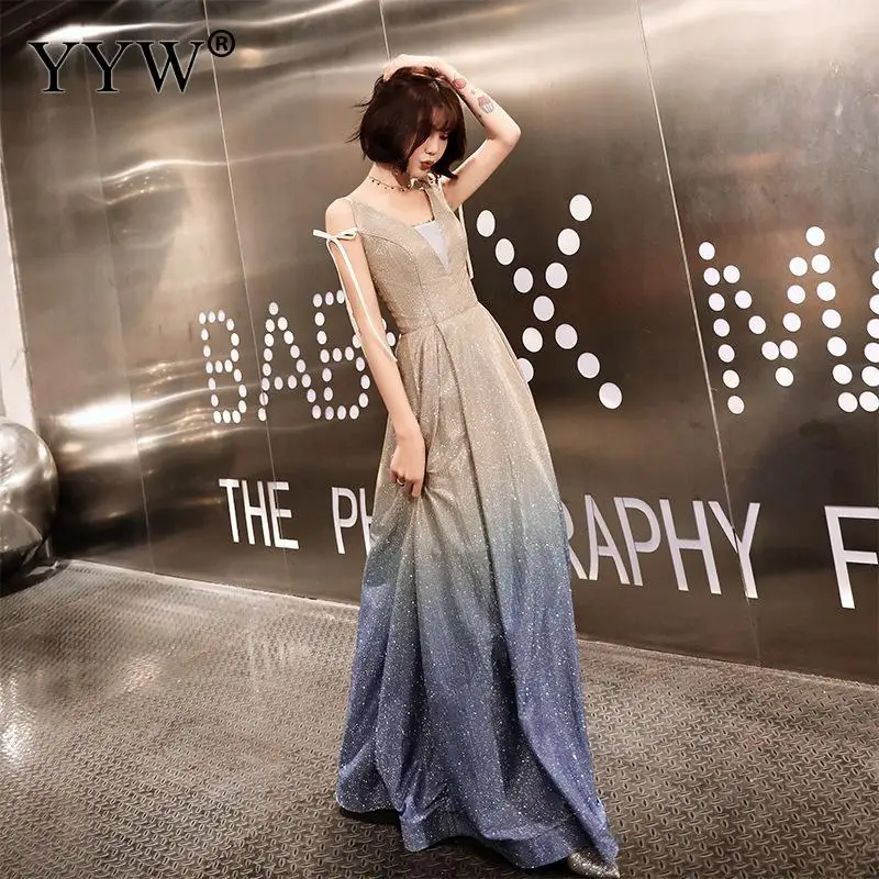 Элегантное платье на тонких бретельках с блестками высокой талией для вечеринки