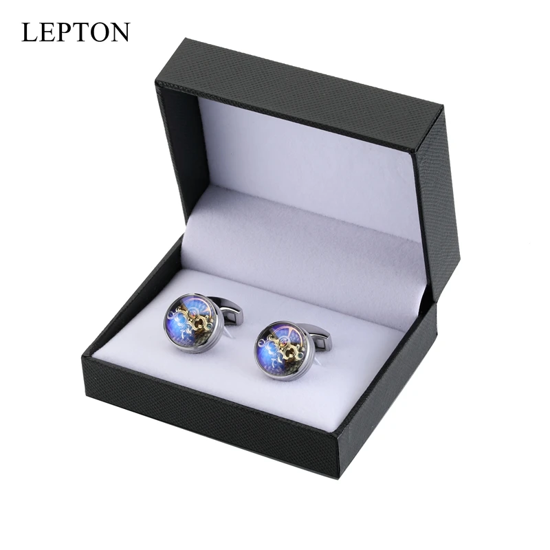 

Lepton Movement Tourbillon Cufflinks For Mens High Quality Stainless Steel Cuff Links Wedding Groom Cufflink Relojes Gemelos