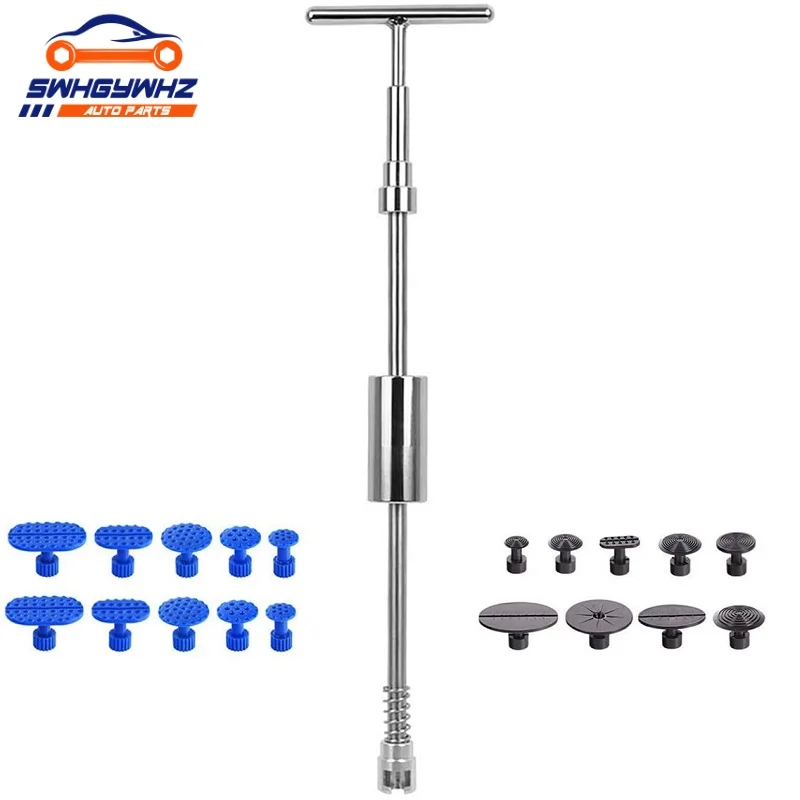 

Paintless Dent Repair Kit Slide Hammer Dent Puller T-Bar Tool with Dent Removal Pulling Tabs for Car Body Hail Damage Remover Re