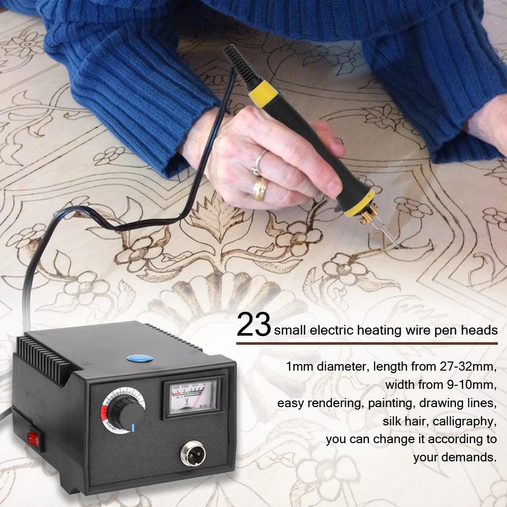 

Pyrography Machine Wood Burning Pirograbador Adjustable Temperature Burner Wood Cautery Pyrography Pen Gourd Crafts Tool Set