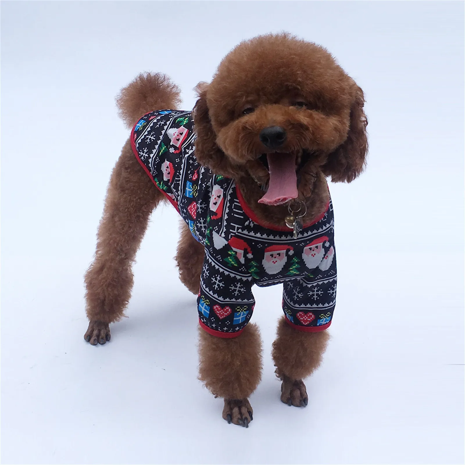 2020 НОВАЯ РОЖДЕСТВЕНСКАЯ Одежда для животных собака пижамы комбинезон