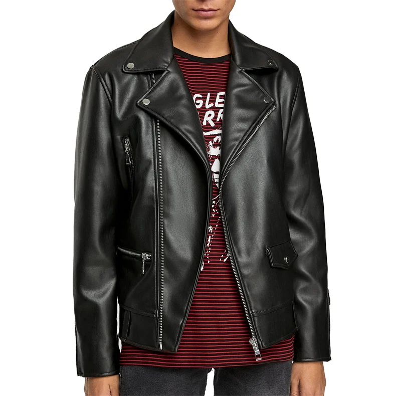 

OEM men's black winter cowhide motorcycle jackets coats leather