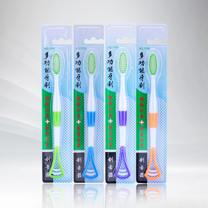 Горяч-продавая взрослых 4 шт. зубная щетка с двумя головками и зубной щетки