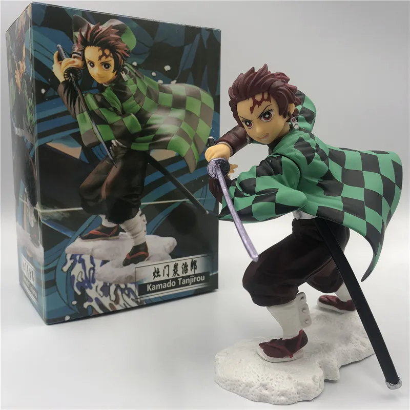

Demon Slayer Kamado Tanjirou Hold Sword Fighting Ver. PVC Action Figure Kimetsu no Yaiba Tanjirou Nezuko Model Collect 15cm