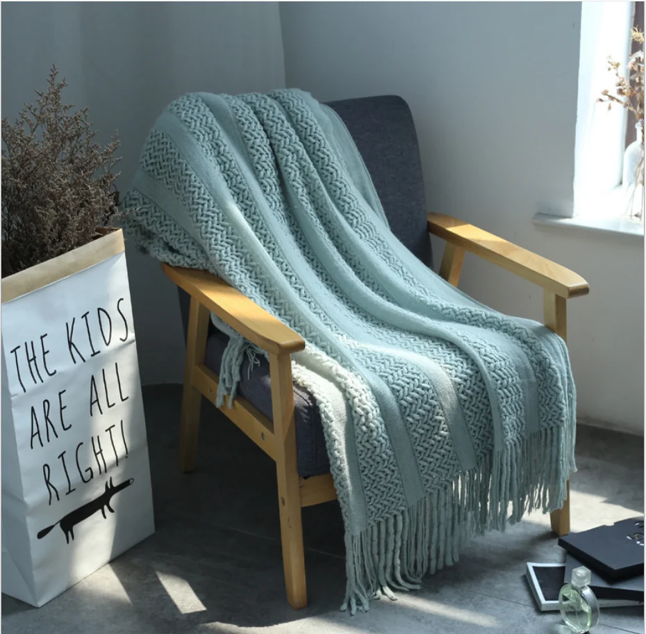 Нордическое одеяло для дивана офисное с шалью сна вязаное шерстяное отдыха