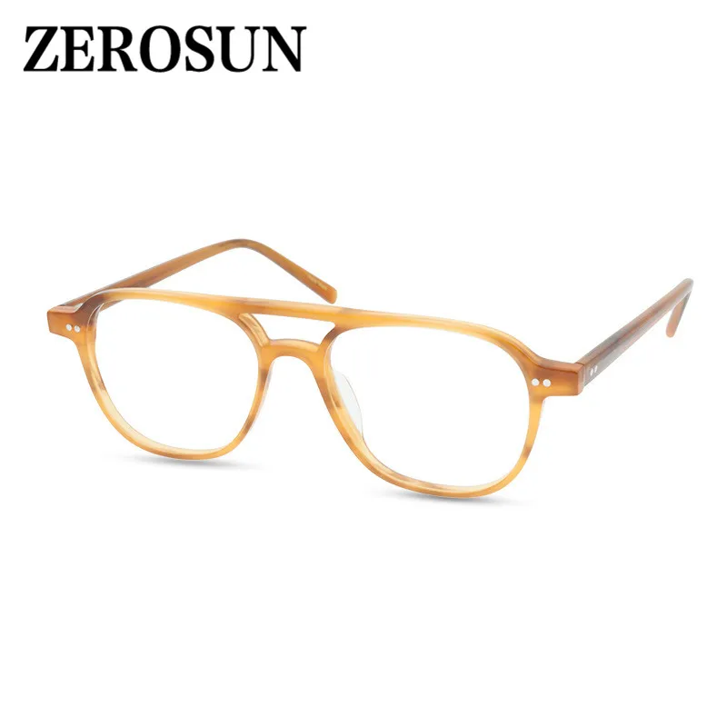 Zerosun оправа для очков мужские очки с двойным мостом Модные прозрачные линзы