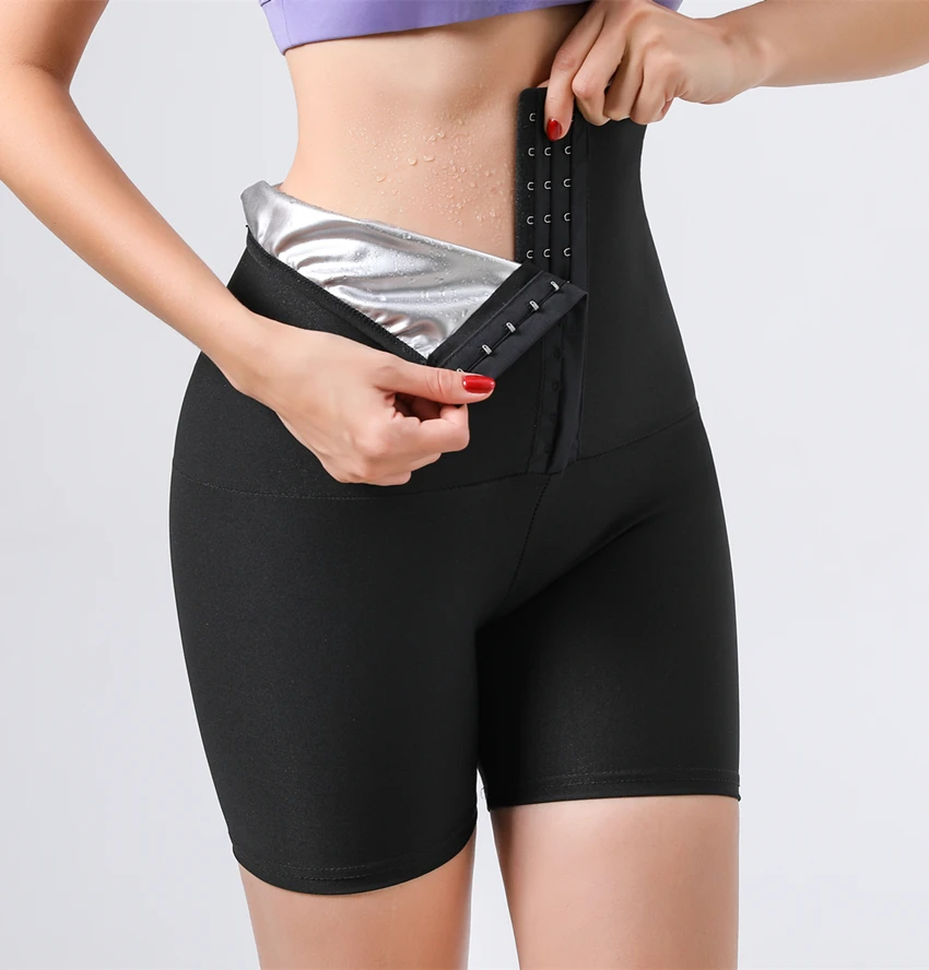 

Women sauna pants slimming sportwear weight loss silver coating sweat leggings body shaper waist trainer slim workout shapewear