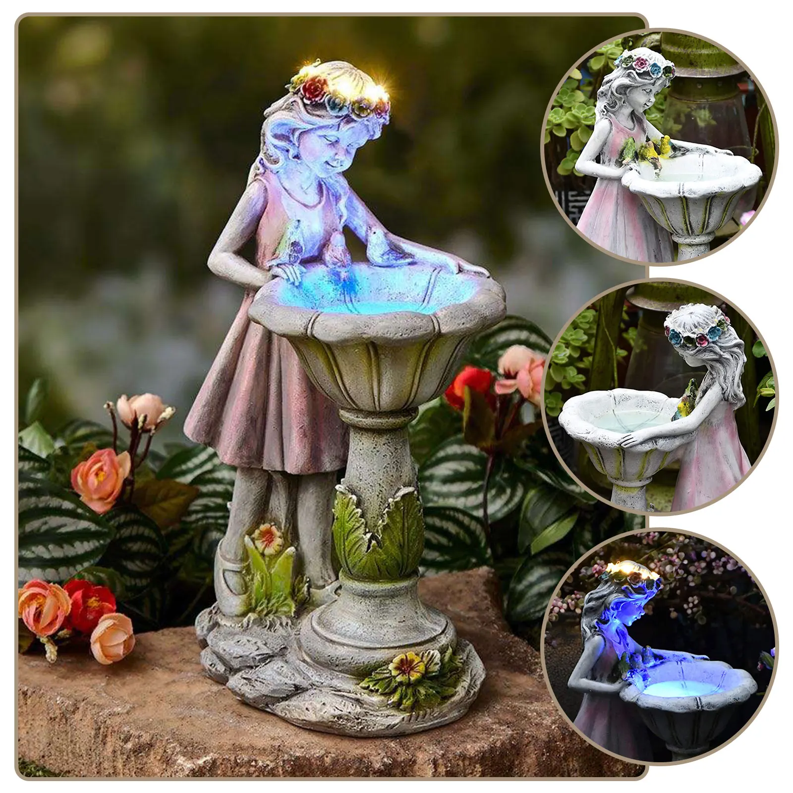 

Сказочная садовая Статуэтка ангела на солнечной батарее, статуэтка, Ландшафтная лампа, статуэтка с ангелом из смолы, наружный декор для вил...