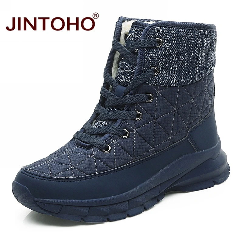 Модные женские зимние ботинки JINTOHO повседневные до середины икры Брендовая