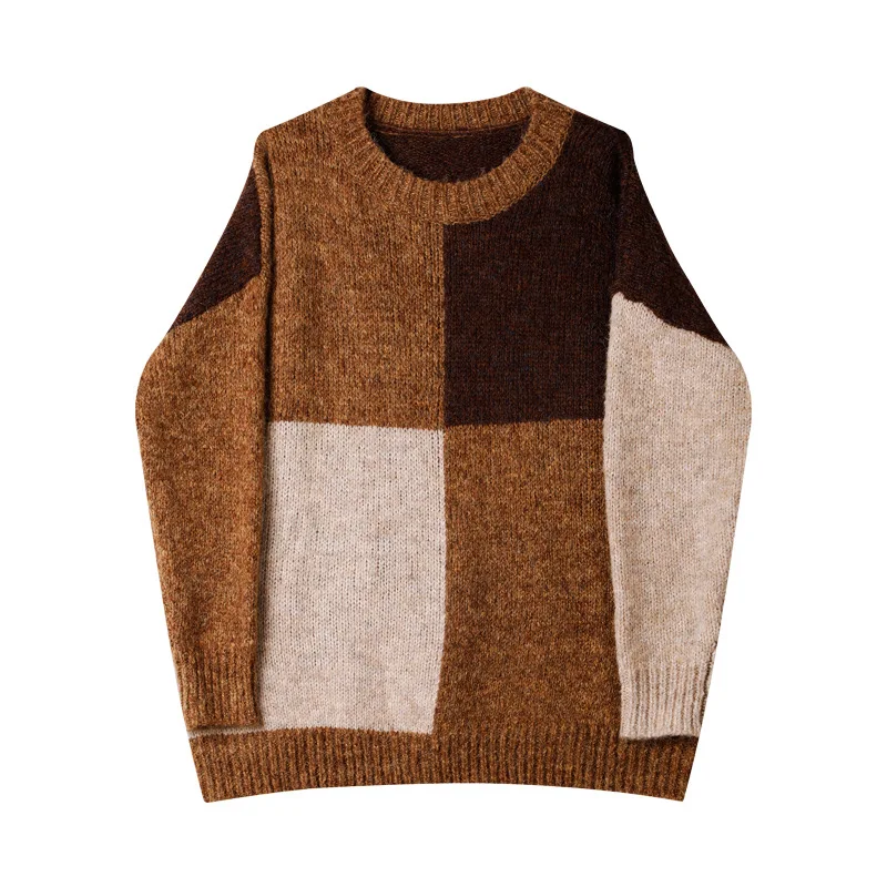 

Женский свободный свитер ZCSMLL в стиле пэчворк, с длинным рукавом и круглым вырезом, большие размеры, новинка сезона осень 2021, винтажные Модны...