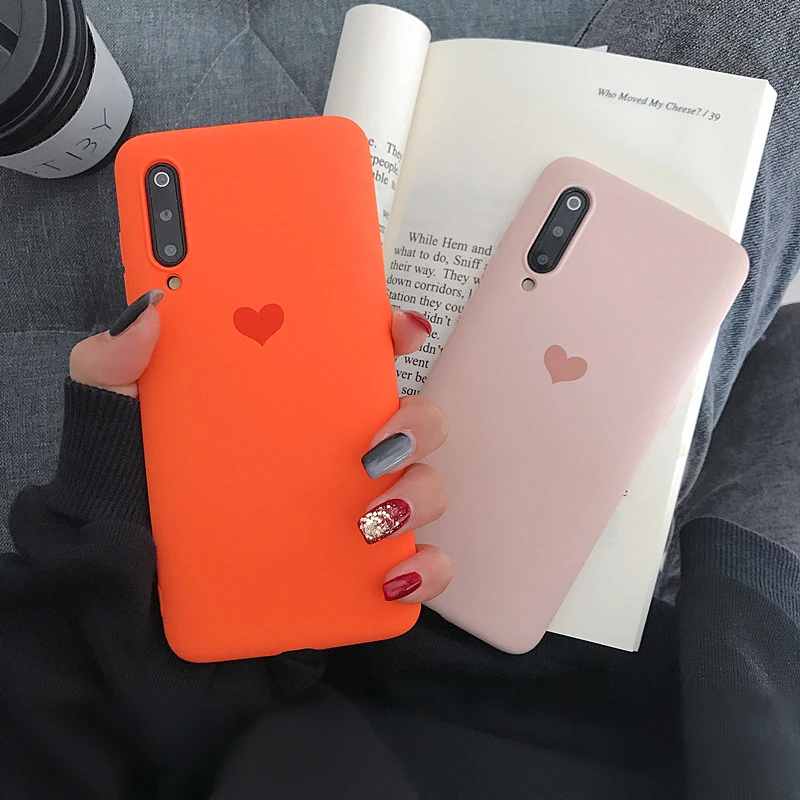 Мягкий ТПУ силиконовый чехол ярких цветов с сердечками для Xiaomi mi 9 8 SE A1 A2 Lite Red 6 6A