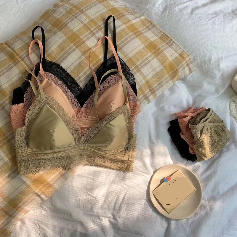 Комплект женского нижнего белья бюстгальтер с хлопковой подушкой бесшовный