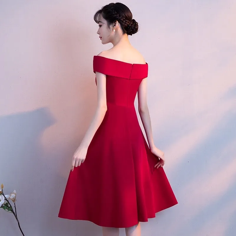 Vestido коктейльное платье с высокой талией тост для невесты кодовый блок свадьбы
