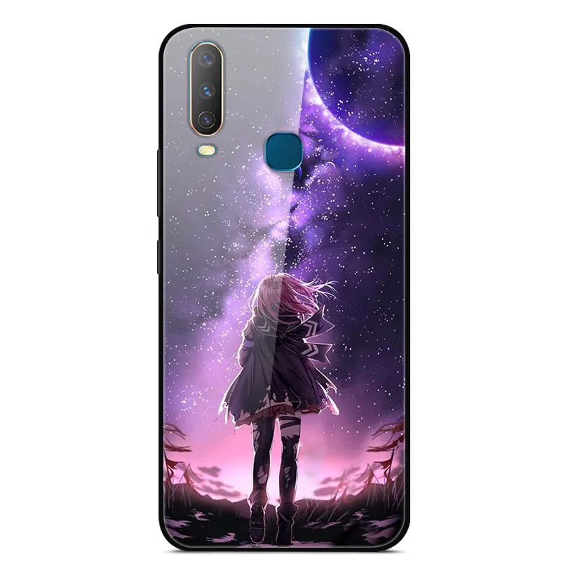 ДЛЯ VIVO Y17 чехол из закаленного стекла с изображением планеты космос, чехол из стекла для Vivo Y17 Y 17 VivoY17 1902, чехол для Vivo Y3 Y12 Y15