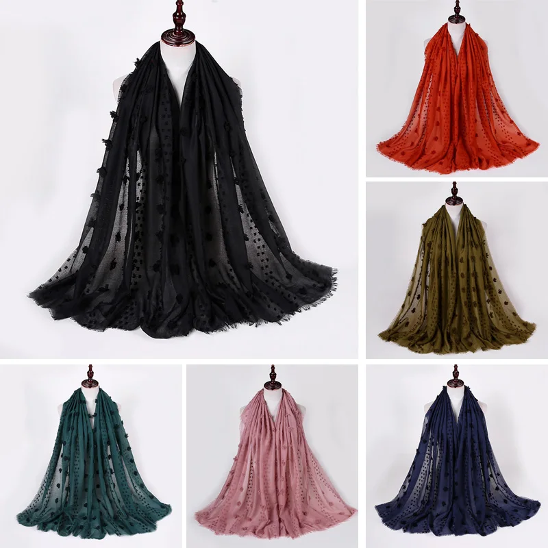 

Womens Turban Daily Simple Muslim Wrap Head Scarf Small Hair Ball Shawl Vintage Thin Breathable Neck Scarf Headwear Headscarves