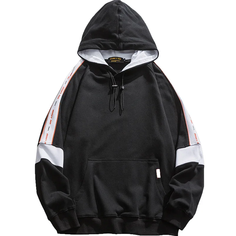 

hooded Sweatshirt loose retro wash sweater Japanese fashion Pullover splicing hoodie top women Men's clothes Harajuku streetwear
