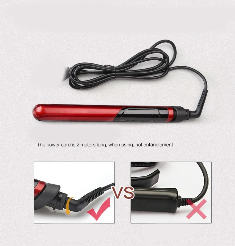 

LCD Display 2-in-1 ceramic coating Hair straightener comb Hair Curler Curling Iron beauty care Iron healthy beauty Hair Styler