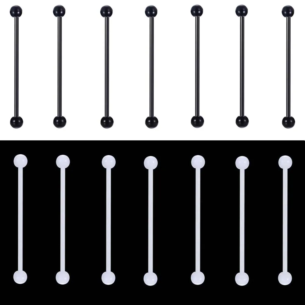 2 шт./лот 38 мм Длинные акриловые черные и белые спирали Промышленные Штанги хрящи