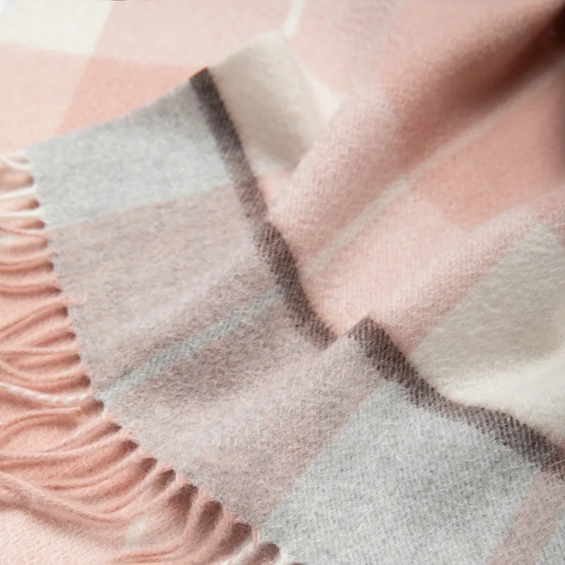 

Men's pure cashmere scarf thickened warm tassel fashion plaid cashmere scarf in autumn and winter
