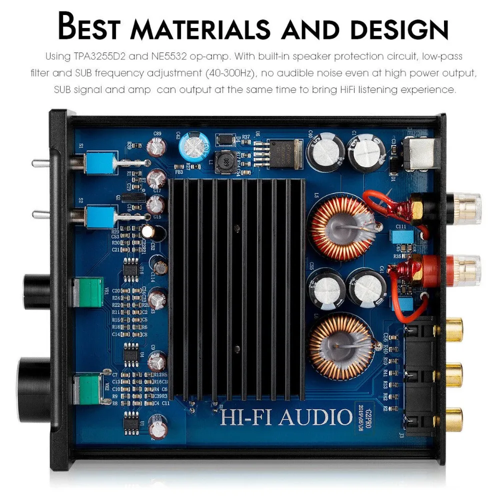 Douk аудио hi-fi G2 сабвуфер/полночастотный мини моно канал TPA3116 цифровой Класс D домашний аудио усилитель мощности 100 Вт/300 Вт