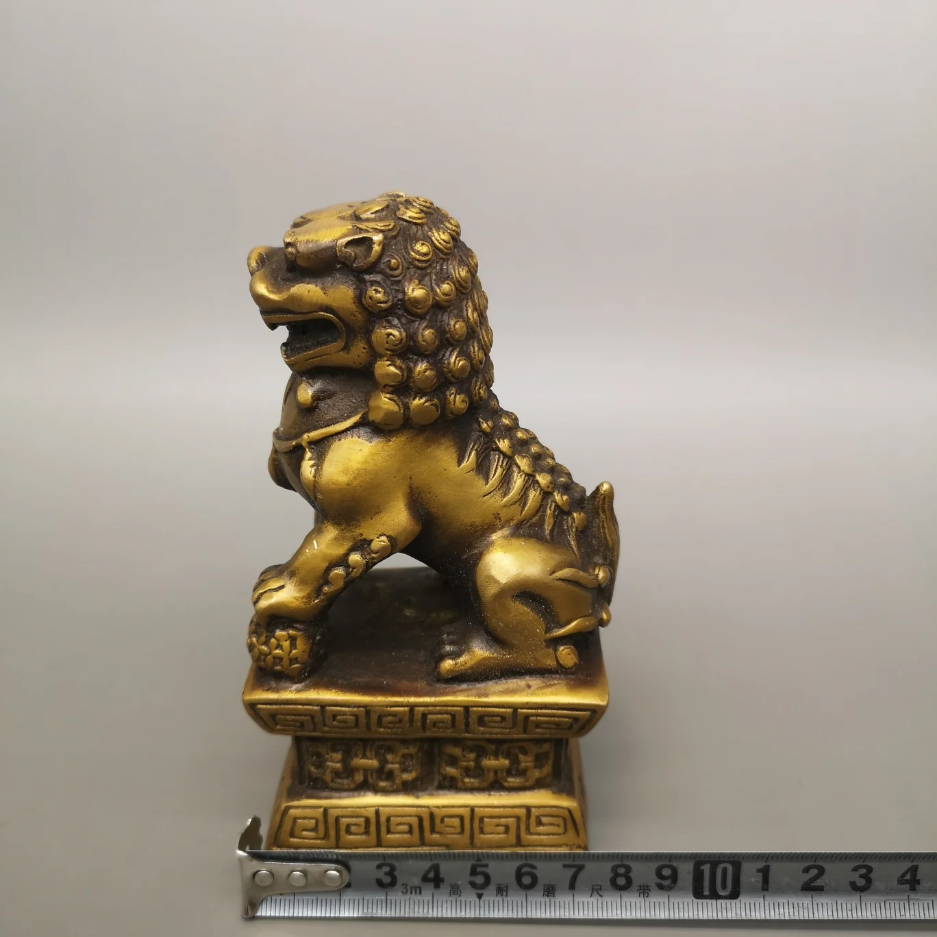 

Height 15CM, Antique Art Collection Crafts,Chinese Old Pure Copper Lion Sculpture,Home Decoration 1 Pair Metal Fu Foo Dog Statue