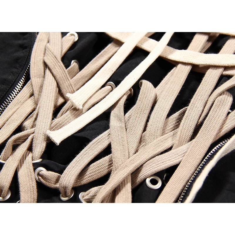 

Streetwear Handmade Cross Bandage Irregular Entanglement Skirt 2020 New Women Sexy 3D Pocket Nulti-Layer Drawstring Tie Skirts