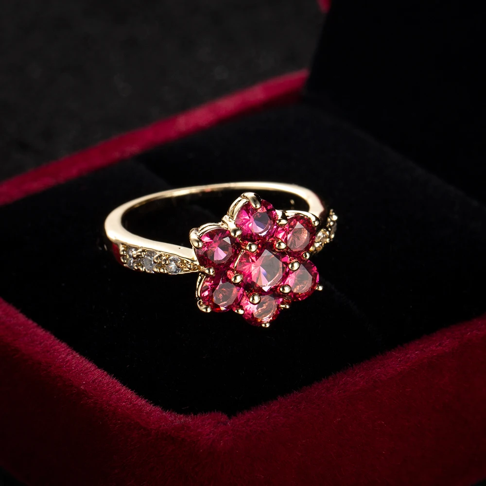 Роскошный Новый дизайн модели обручальное кольцо с цветком из циркония