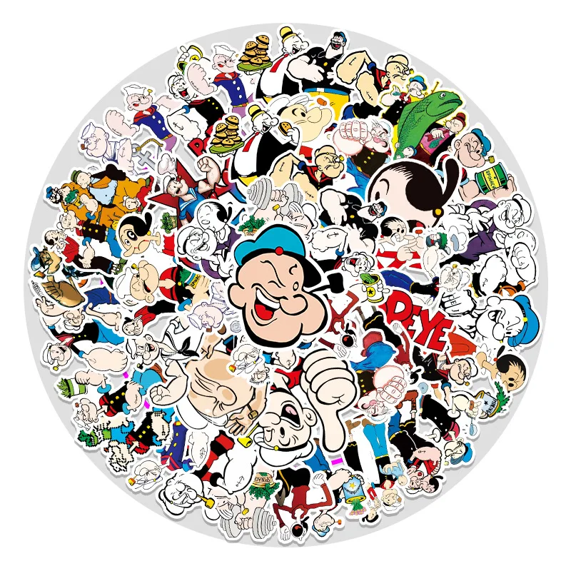 

10/30/50 Popeye The Sailor Anime Graffiti Stickers For Laptop Skateboard Bike Helmet Luggage Motorcycle Waterproof Decal Toy
