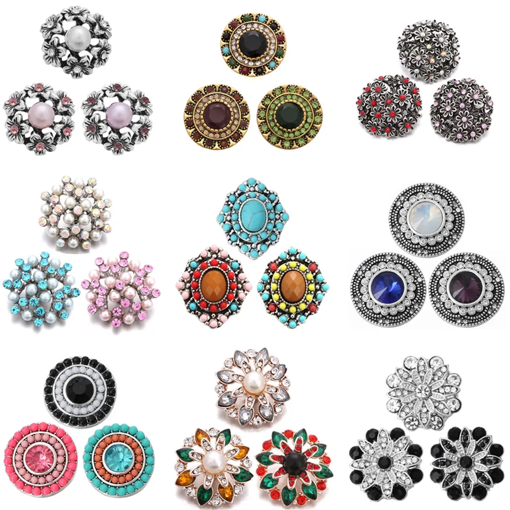 6 шт./лот новые застежки для ювелирных изделий цветы 18 мм Кристальные браслетов